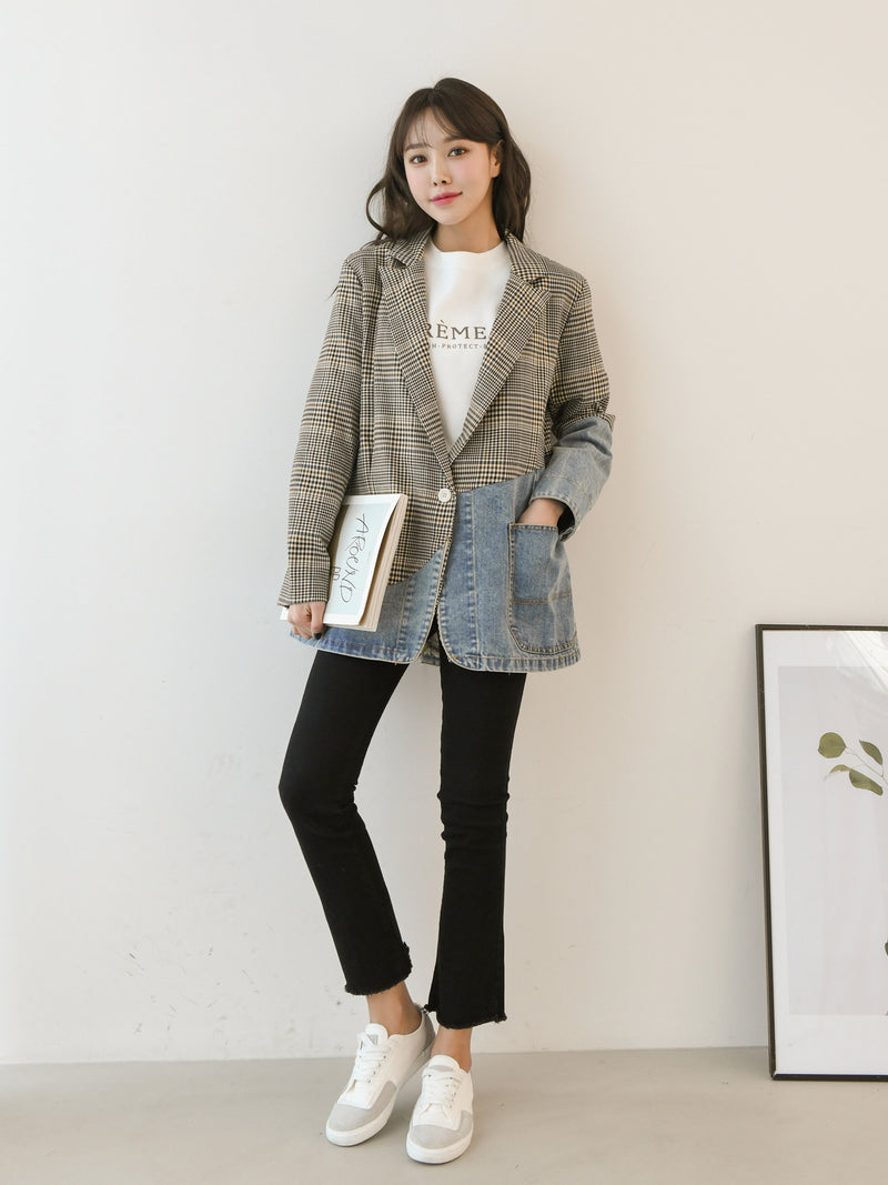 CHECK DENIM JACKET