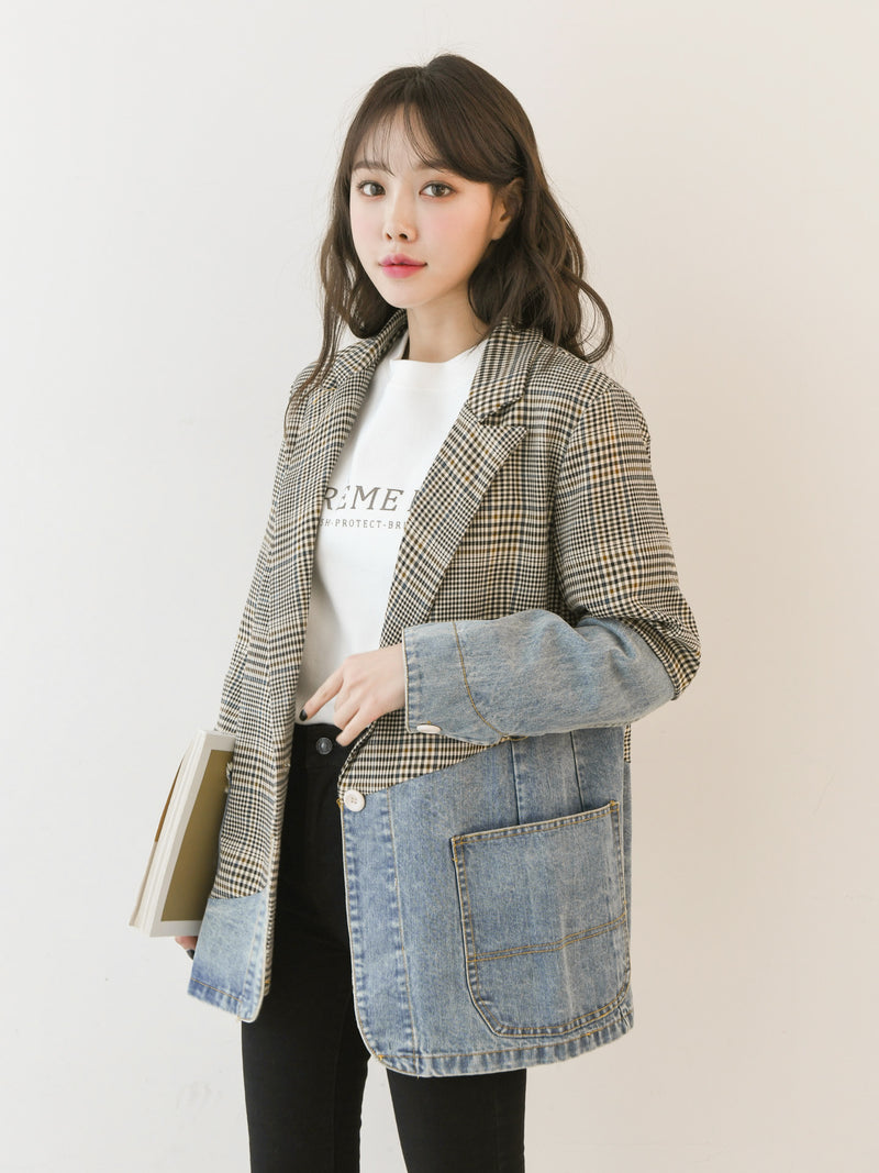 CHECK DENIM JACKET