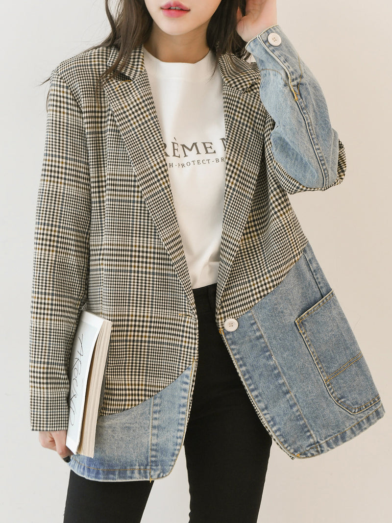 CHECK DENIM JACKET
