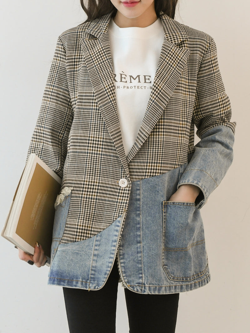 CHECK DENIM JACKET
