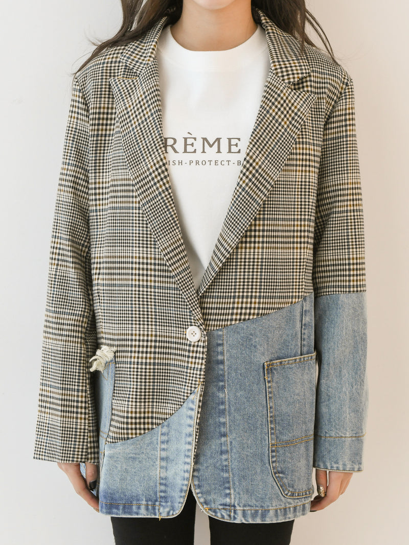 CHECK DENIM JACKET