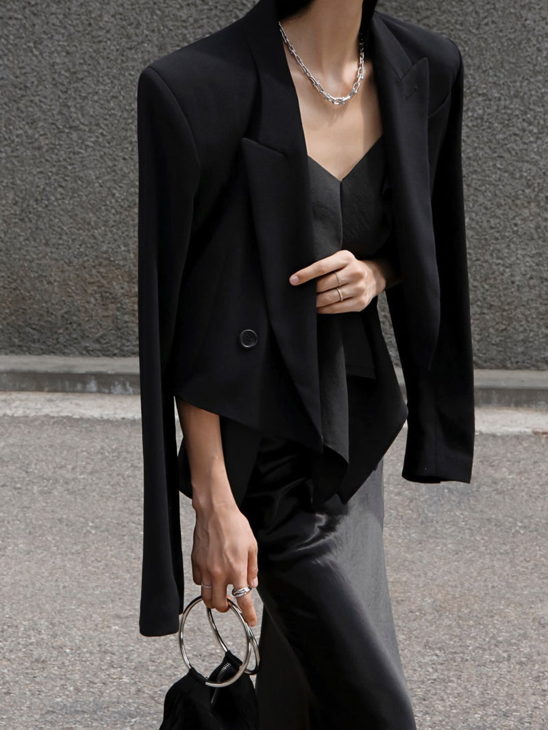 SUMMER CROPPED CREPE BLAZER