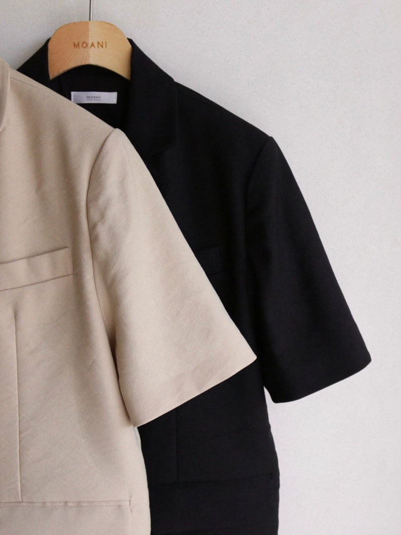 2 BUTTON LINEN HALF SLEEVE JACKET