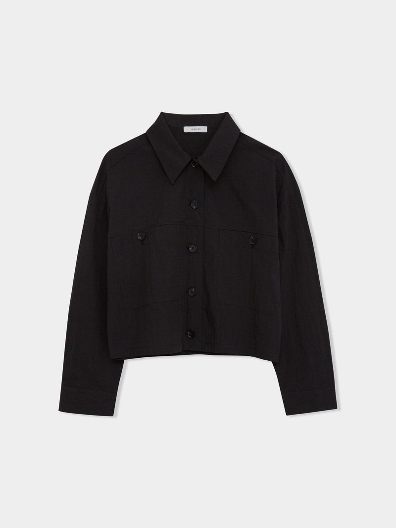 2 POCKET CROPPED SHIRT JACKET
