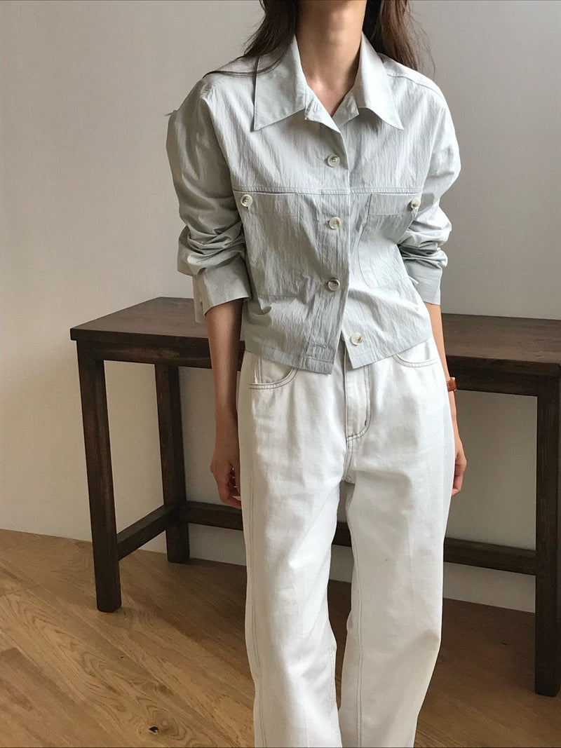 2 POCKET CROPPED SHIRT JACKET