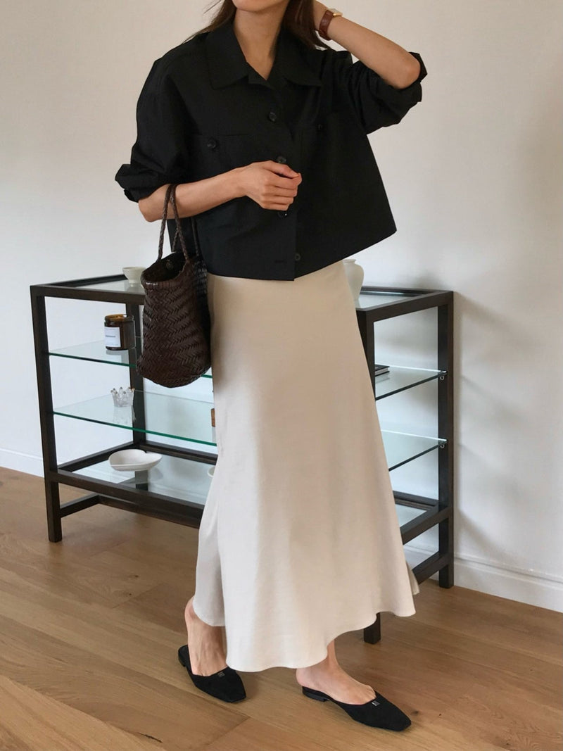 2 POCKET CROPPED SHIRT JACKET