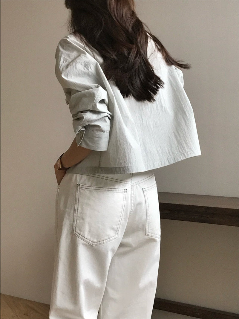 2 POCKET CROPPED SHIRT JACKET