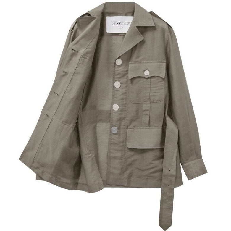 SHEER LINEN SAFARI JACKET - 3 COLORS