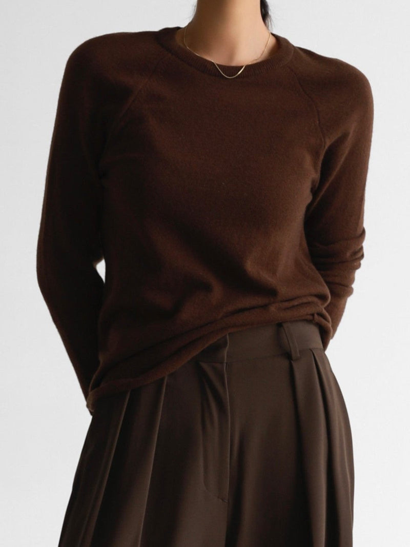 3/4 SLEEVE RAGLAN CASHMERE KNIT TOP