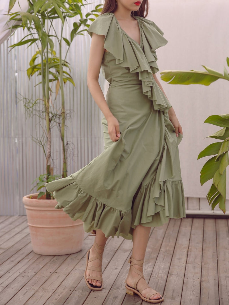 RUFFLE MAXI DRESS