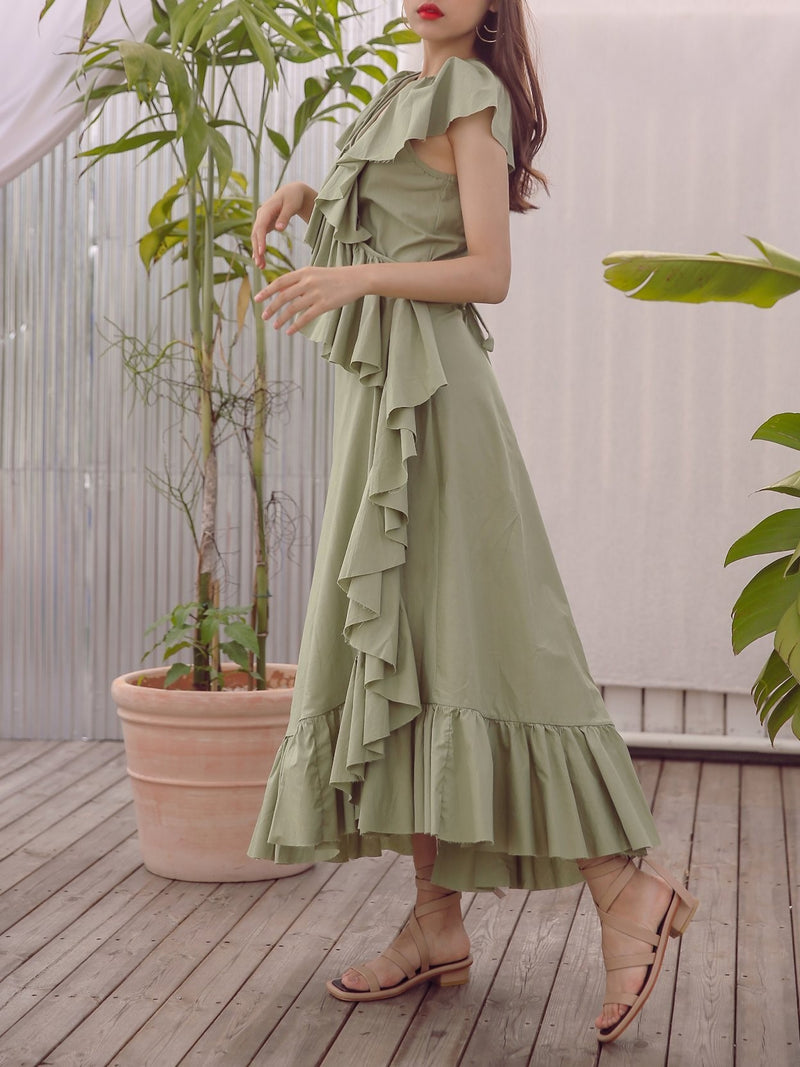 RUFFLE MAXI DRESS