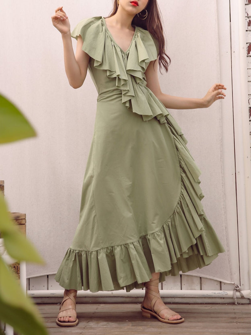 RUFFLE MAXI DRESS