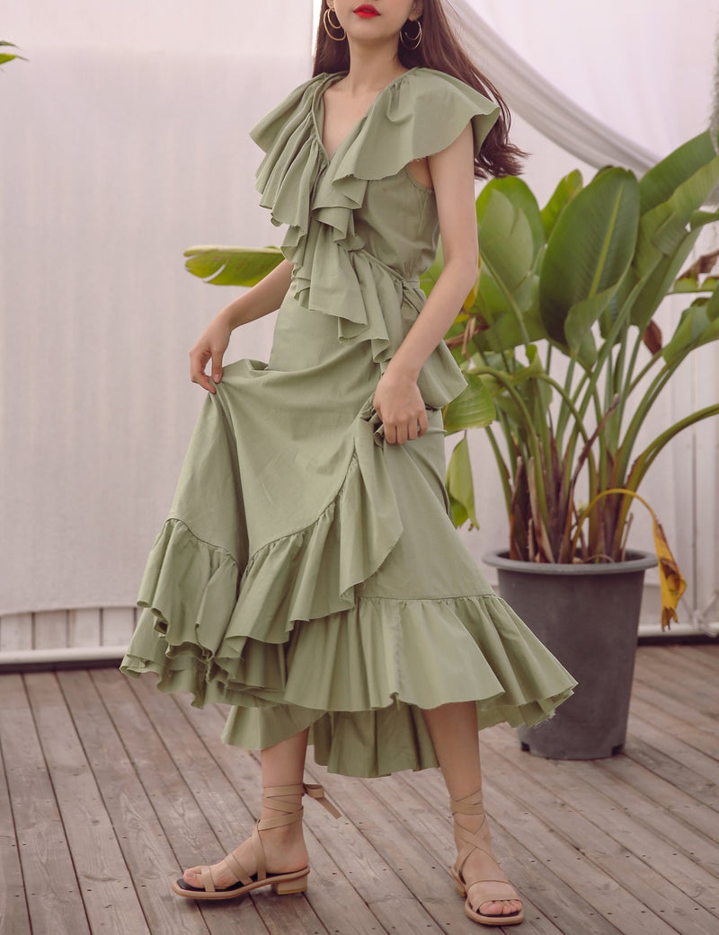 RUFFLE MAXI DRESS