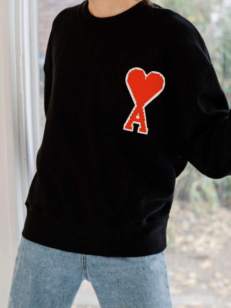 A HEART SWEATSHIRT