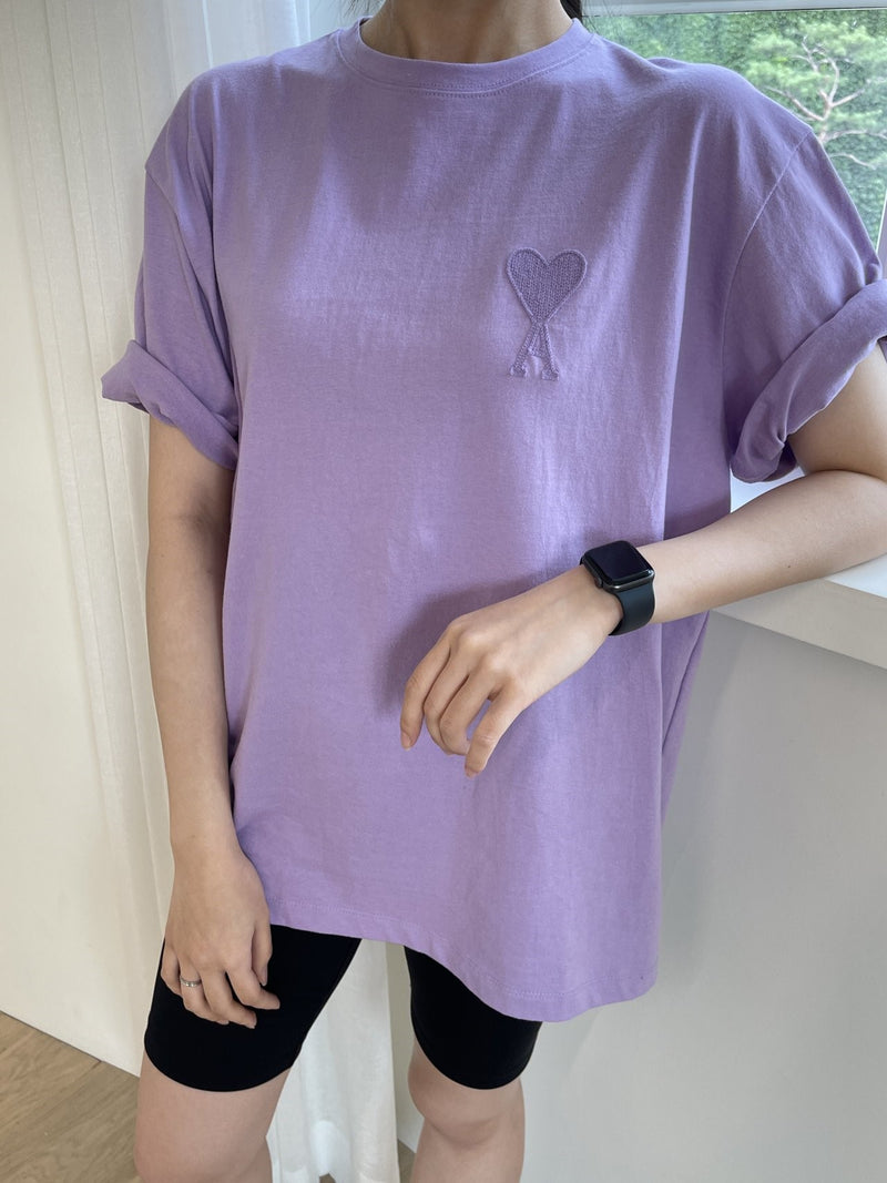 A HEART STITCHED T-SHIRT
