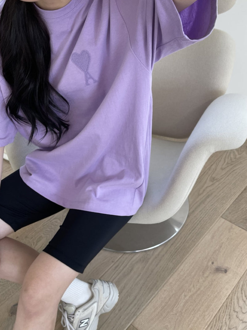A HEART STITCHED T-SHIRT
