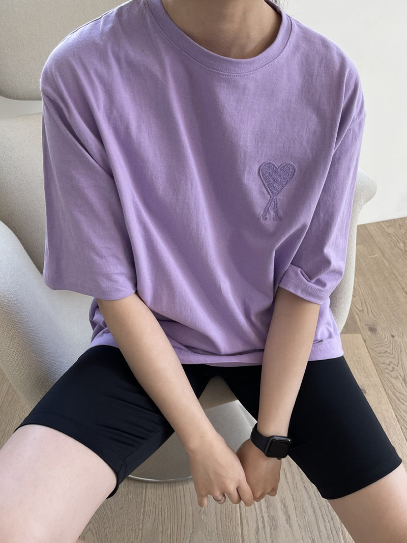 A HEART STITCHED T-SHIRT