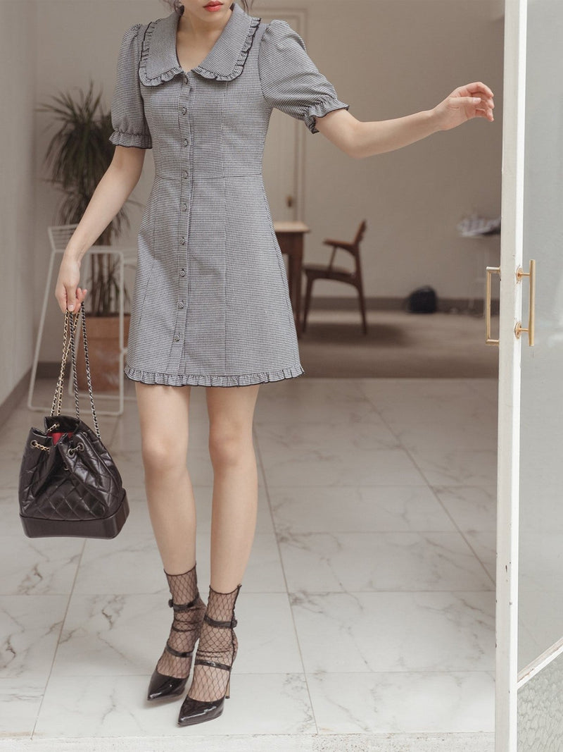 ALEXA HOUNDSTOOTH DRESS