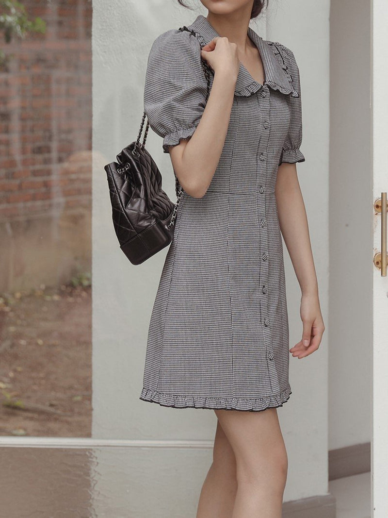 ALEXA HOUNDSTOOTH DRESS