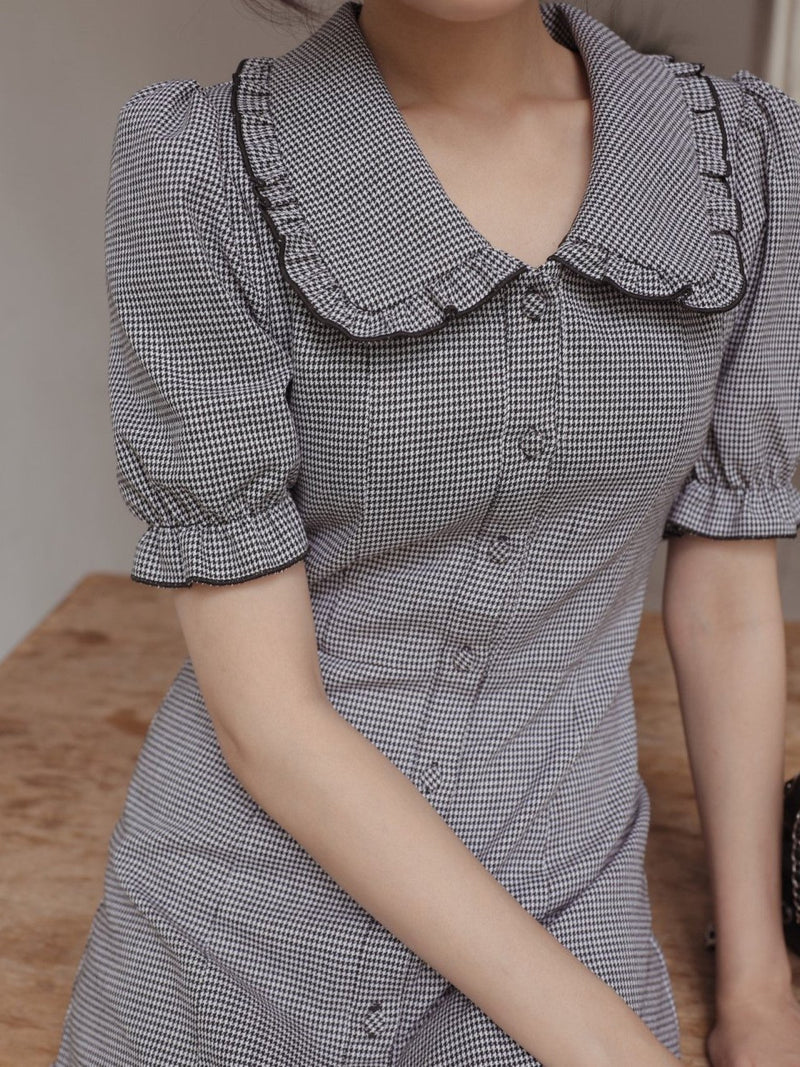ALEXA HOUNDSTOOTH DRESS