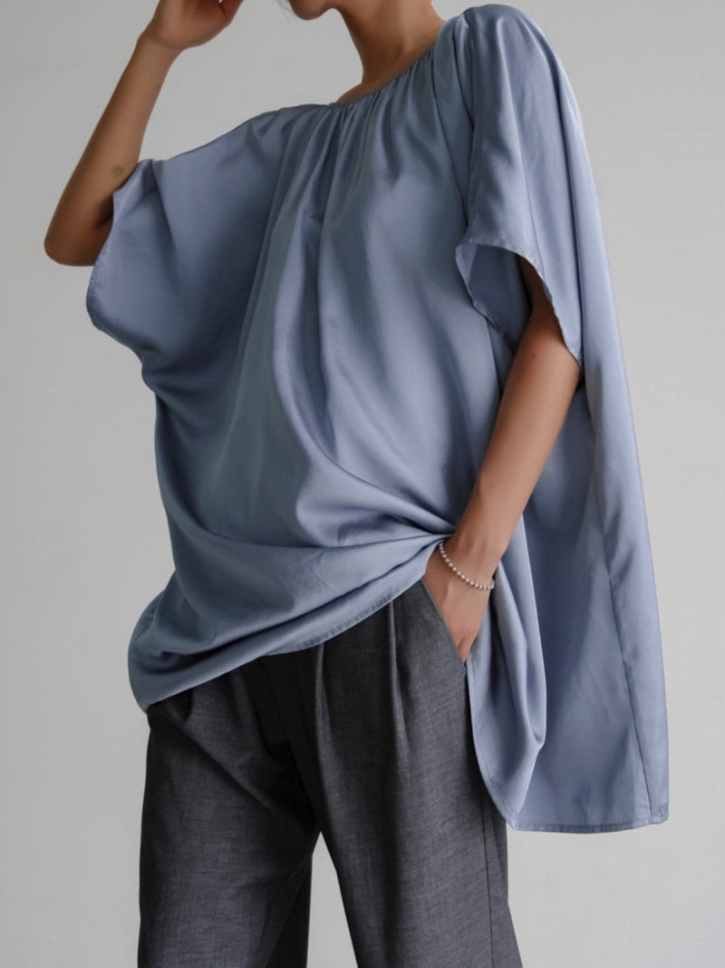 ASYMMETRICAL PIN TUCK WIDE TROUSERS