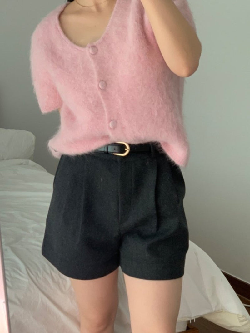 BABY ALPACA U-NECK CARDIGAN