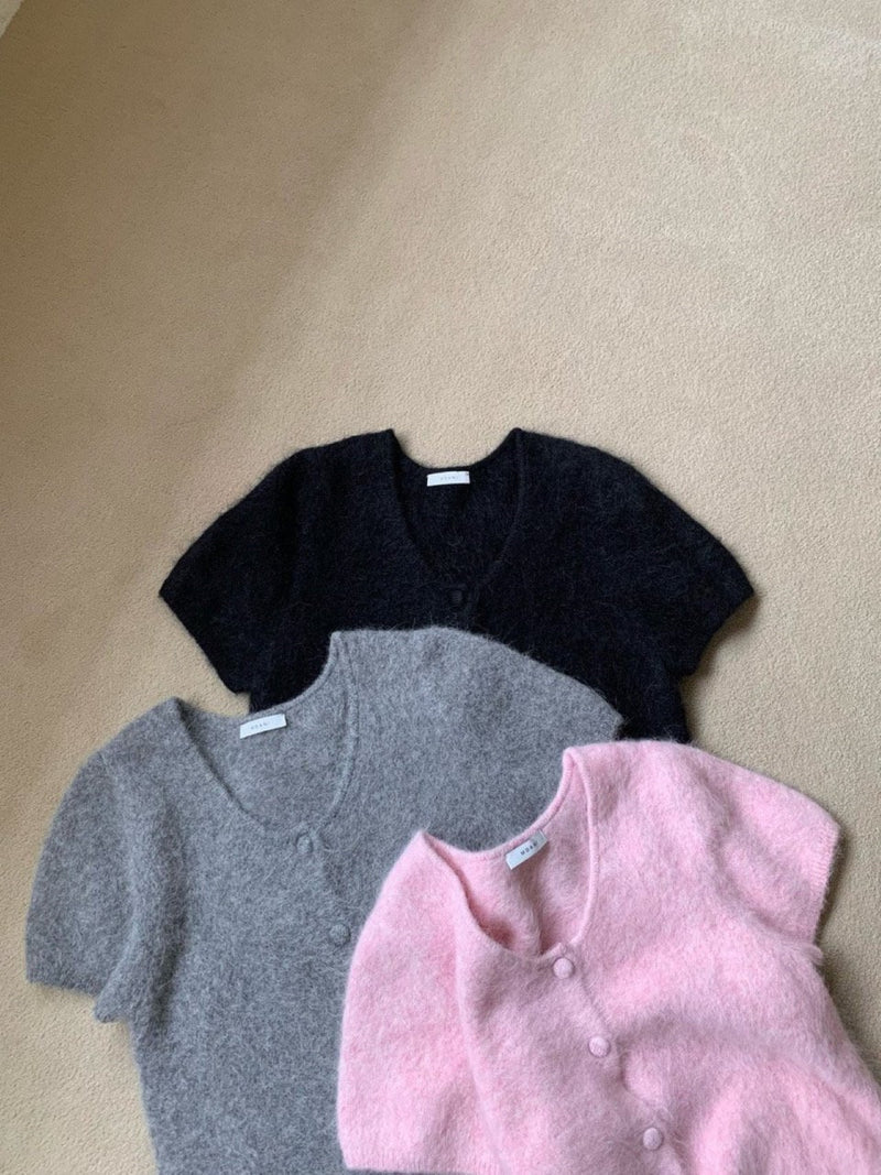BABY ALPACA U-NECK CARDIGAN
