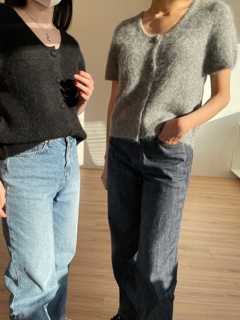 BABY ALPACA U-NECK CARDIGAN