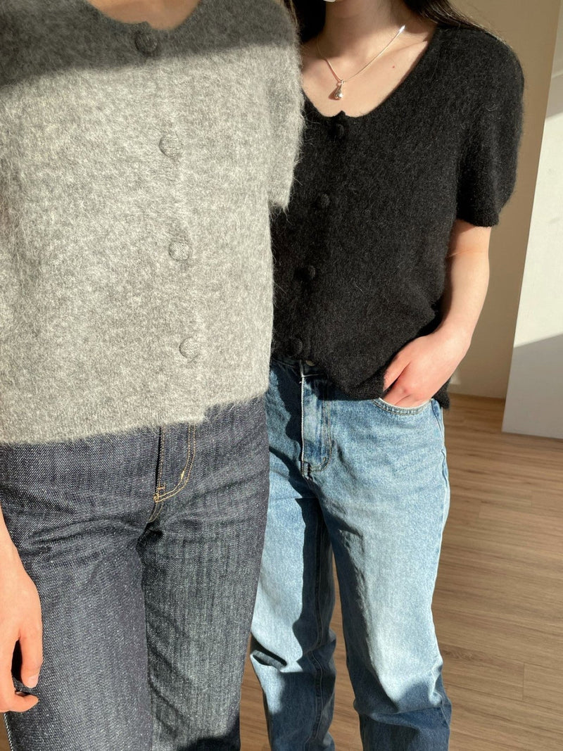 BABY ALPACA U-NECK CARDIGAN