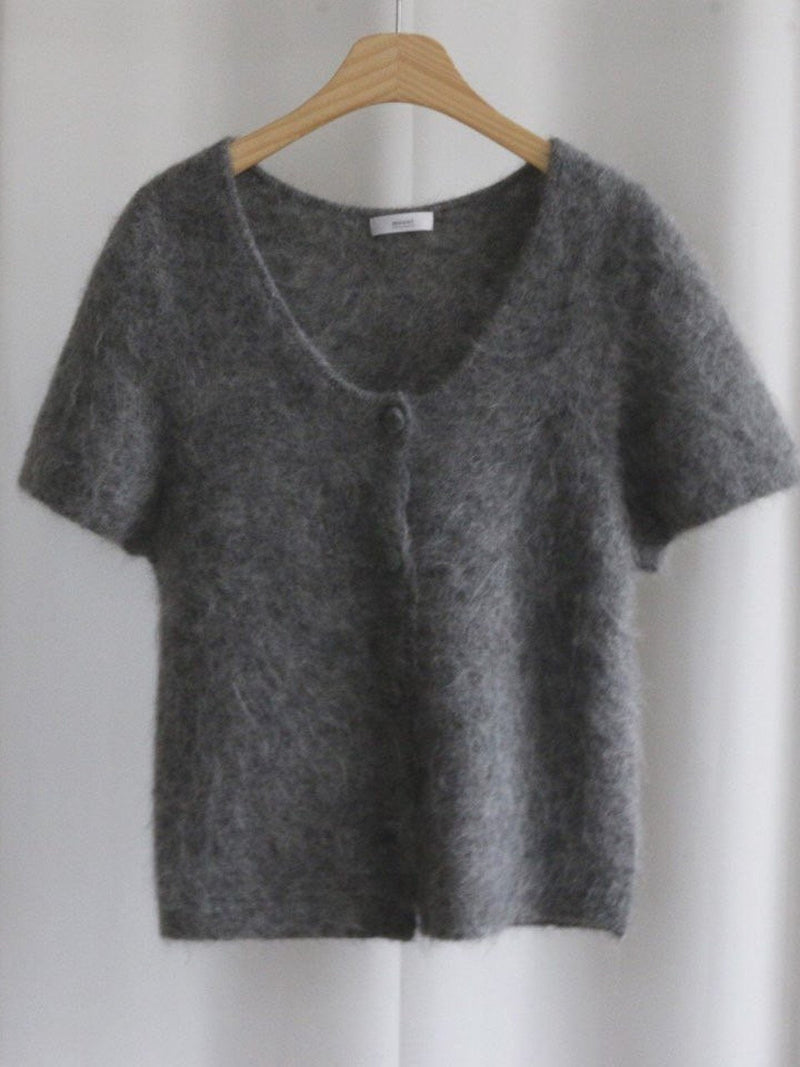 BABY ALPACA U-NECK CARDIGAN