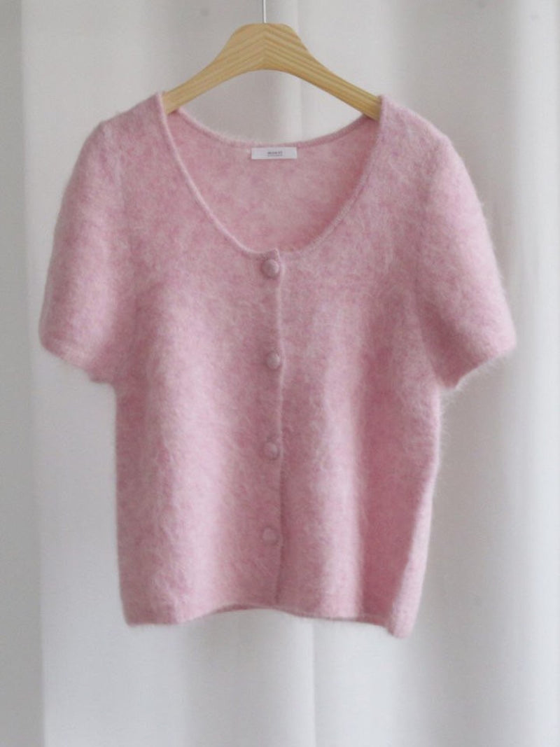 BABY ALPACA U-NECK CARDIGAN