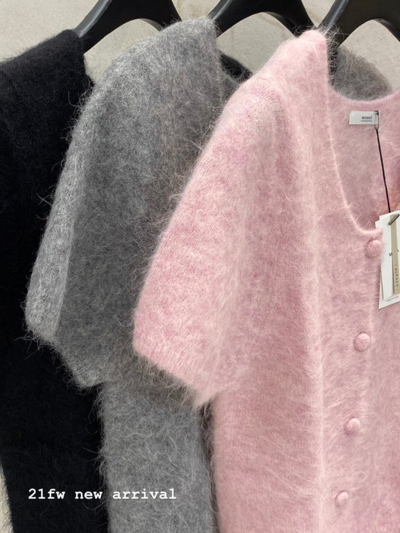 BABY ALPACA U-NECK CARDIGAN