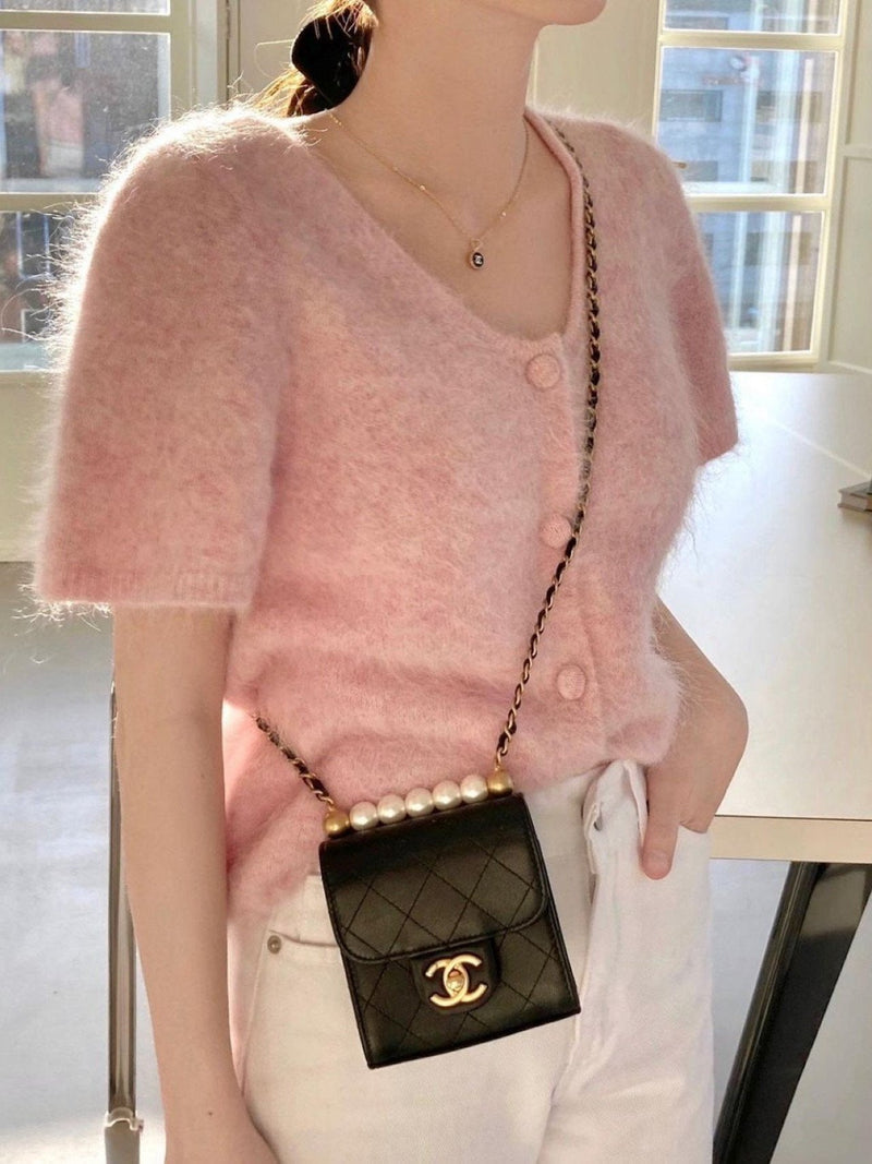BABY ALPACA U-NECK CARDIGAN