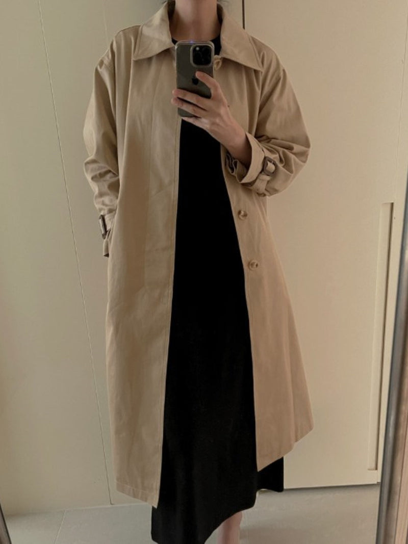 BACK SLIT OVERSIZED TRENCH COAT