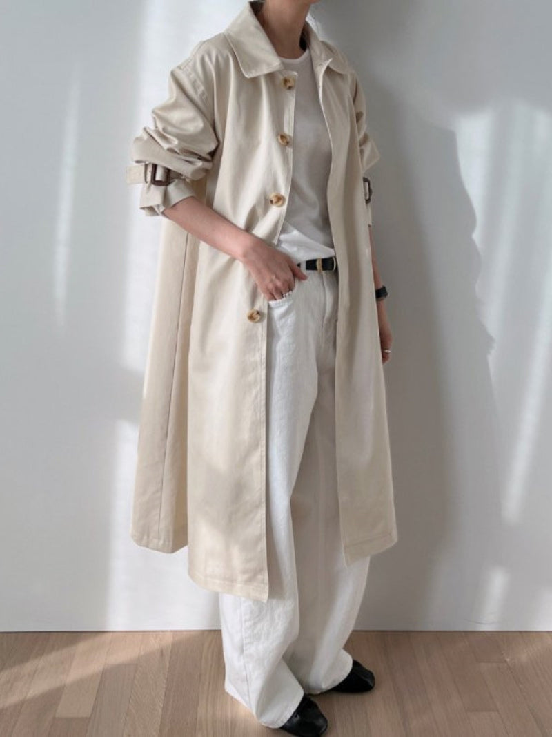 BACK SLIT OVERSIZED TRENCH COAT