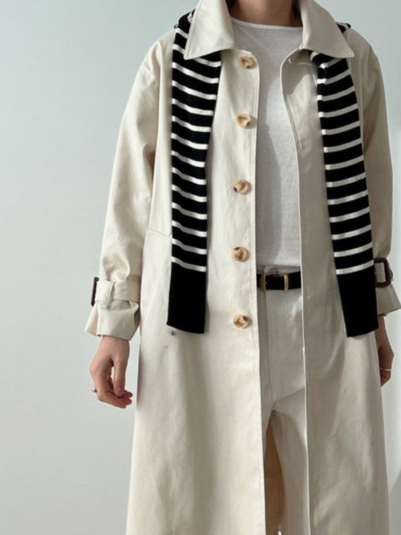 BACK SLIT OVERSIZED TRENCH COAT