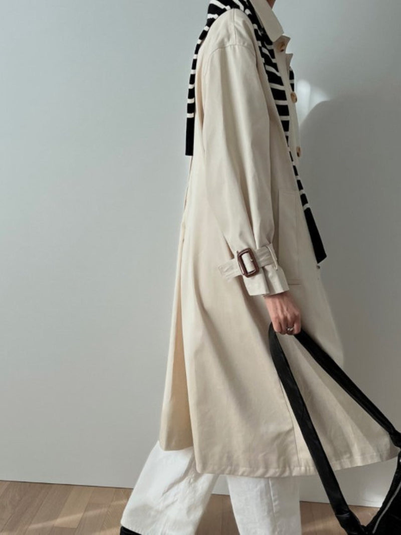 BACK SLIT OVERSIZED TRENCH COAT