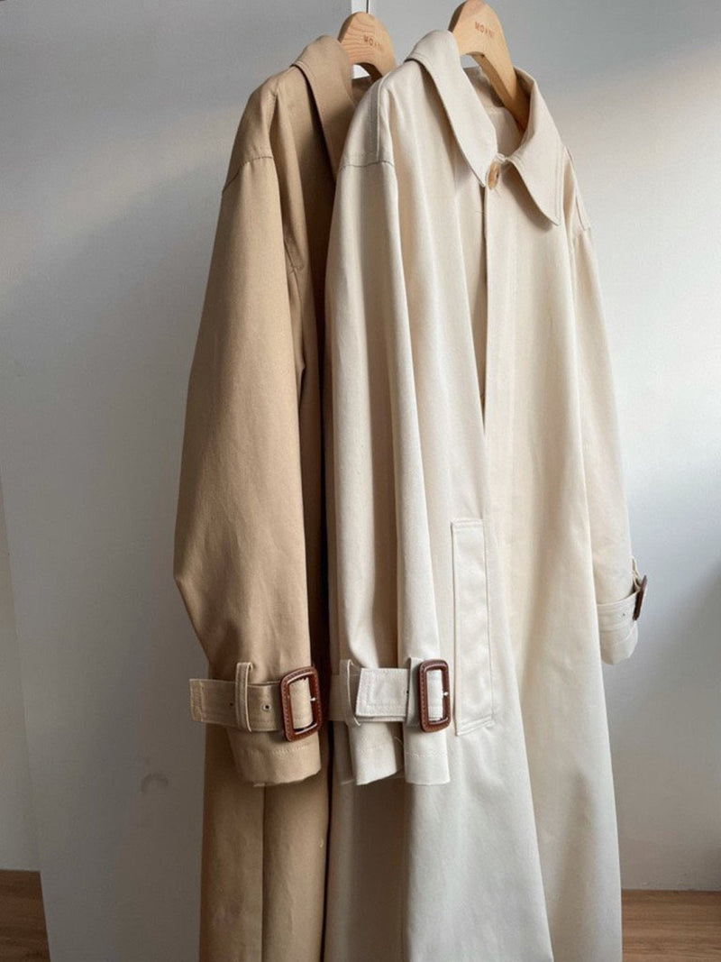 BACK SLIT OVERSIZED TRENCH COAT