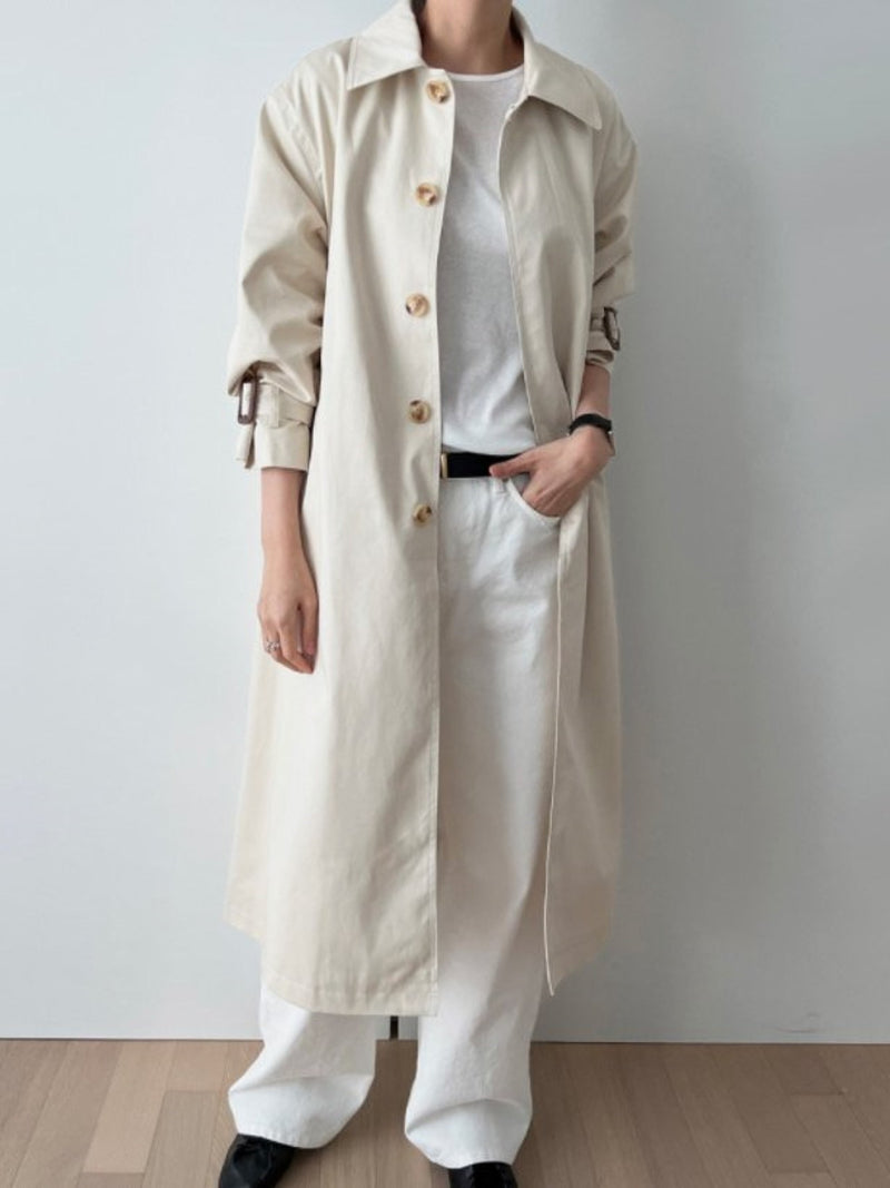 BACK SLIT OVERSIZED TRENCH COAT
