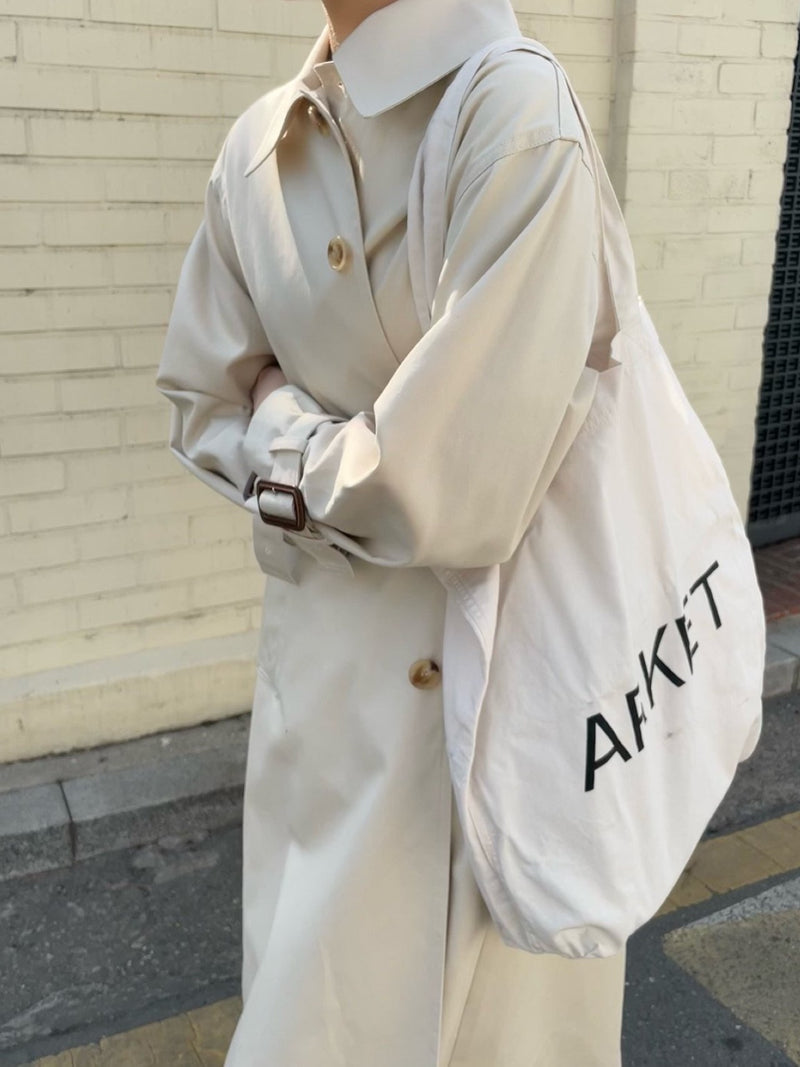 BACK SLIT OVERSIZED TRENCH COAT
