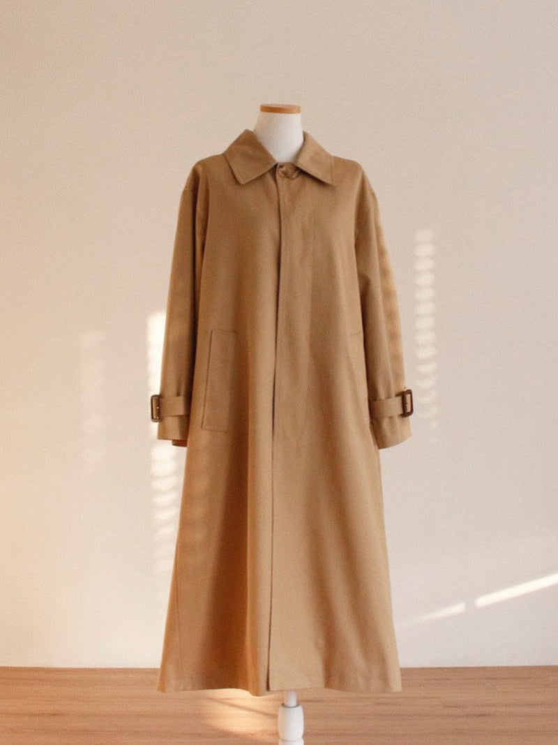 BACK SLIT OVERSIZED TRENCH COAT