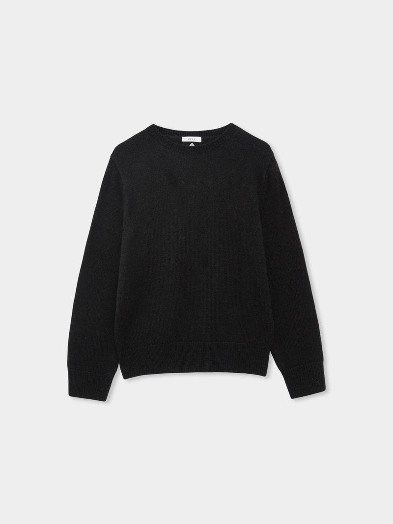 BACK SLIT WOOL O-NECK KNIT