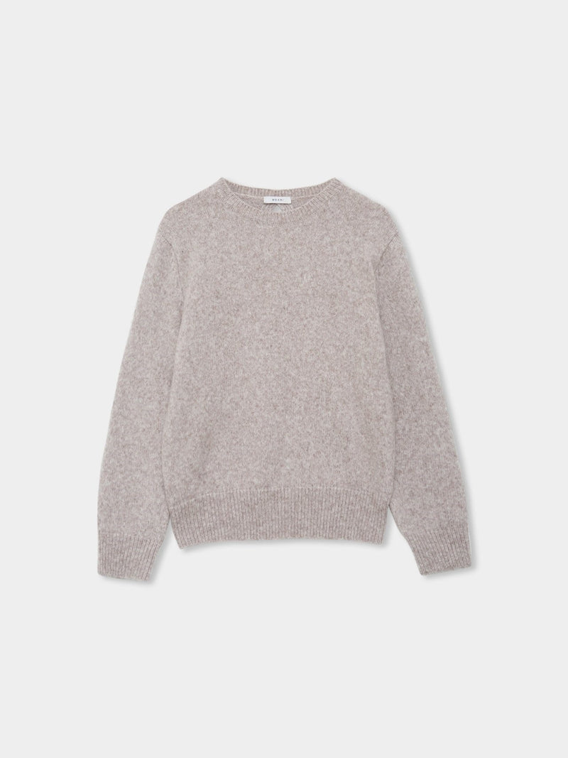 BACK SLIT WOOL O-NECK KNIT