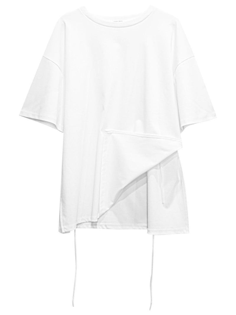 BACK STRING SIDE SLIT DETAIL T-SHIRT