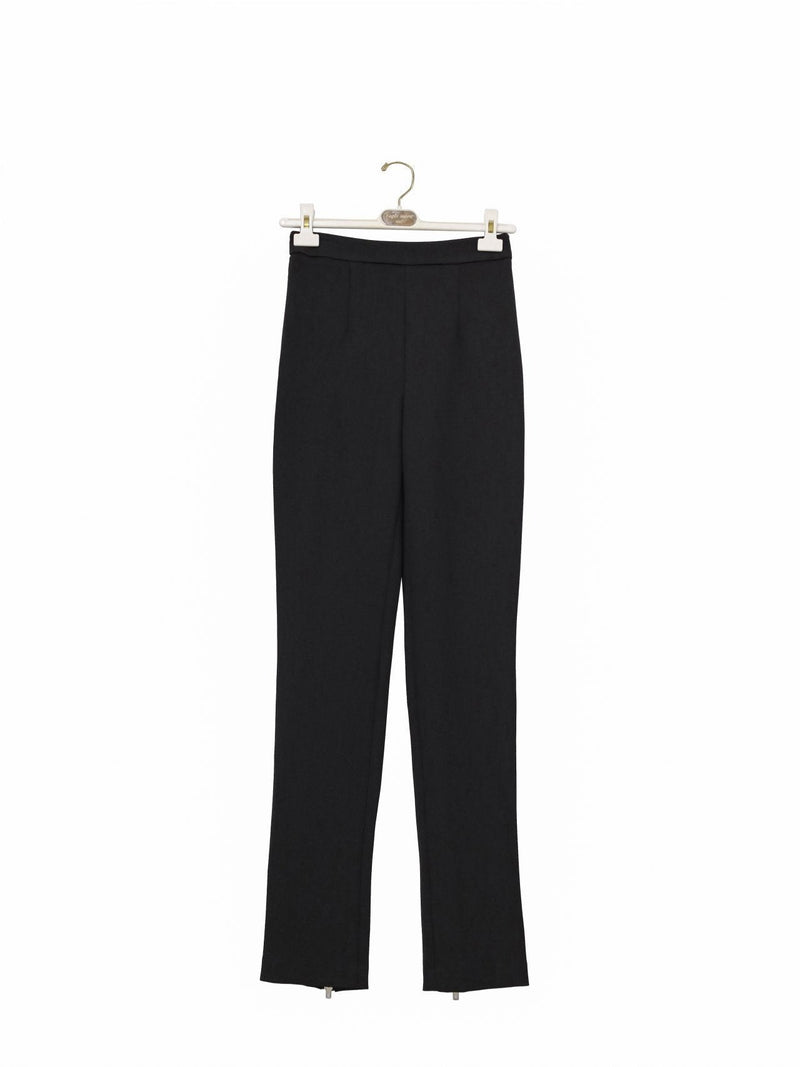 BACK ZIP DETAIL STRAIGHT LEG TROUSERS