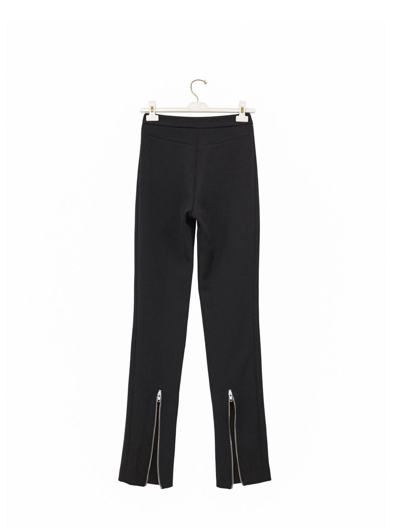 BACK ZIP DETAIL STRAIGHT LEG TROUSERS