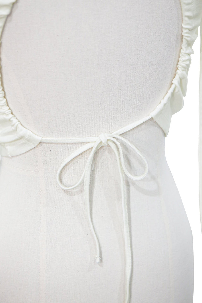 BACKLESS STRAP DETAIL LONG SLEEVE TOP