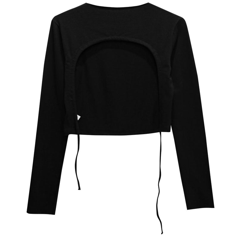 BACKLESS STRAP DETAIL LONG SLEEVE TOP
