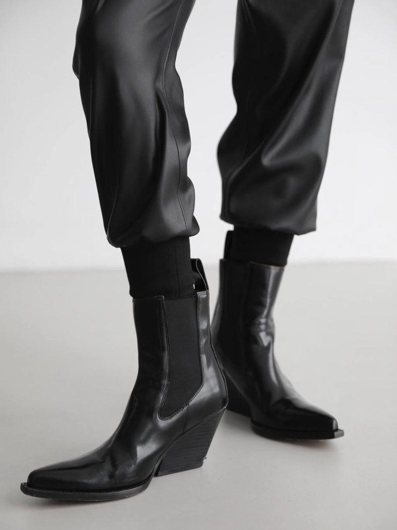 BAGGY VEGAN LEATHER JOGGER PANTS