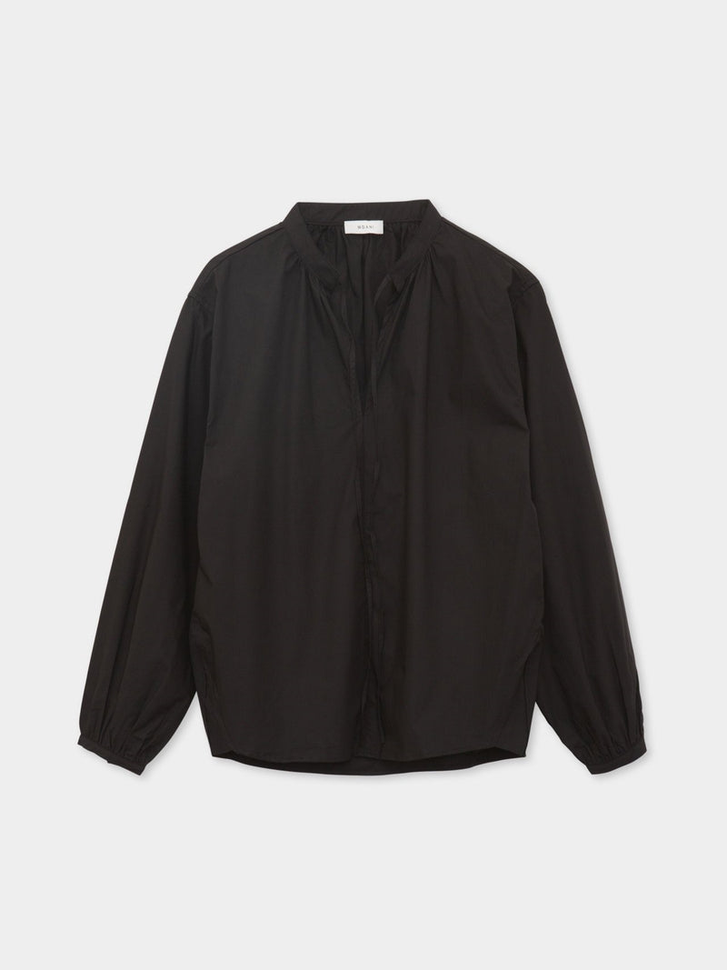BALLOON SHIRRED COTTON BLOUSE